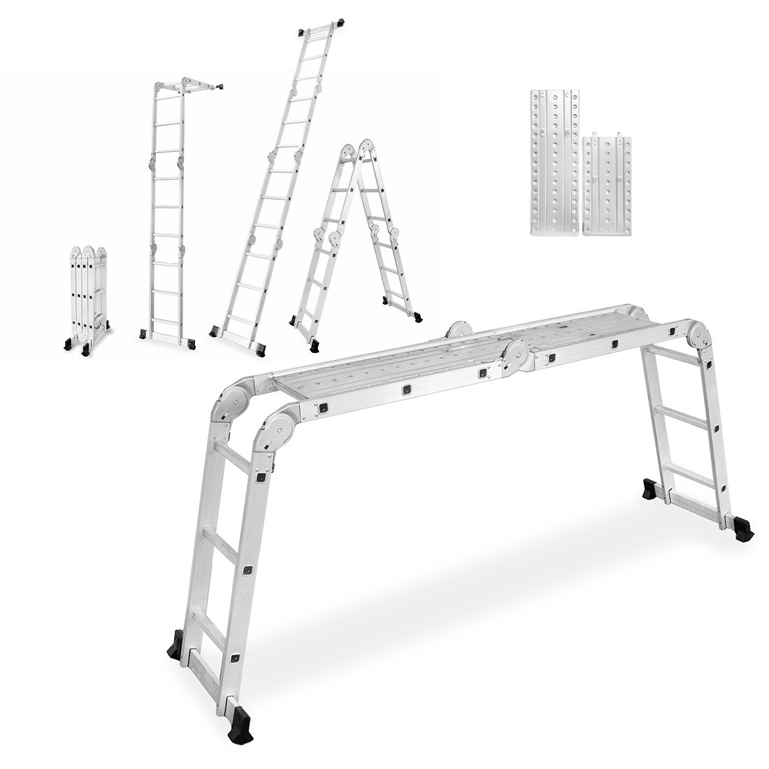 Drabina przegubowa składana wielofunkcyjna z aluminium 4x3 z podestem
